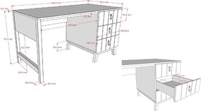 Gyerek íróasztal 70x140 cm Sezane – Vipack