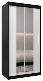 Ruhásszekrény 100 cm Toki 1 (matt fekete + matt fehér). 1064877