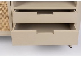 Krémszínű rattan TV-állvány 150x55 cm Amaya – White Label