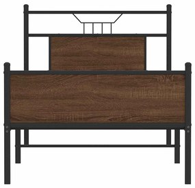 barna tölgy színű szerelt fa ágykeret matrac nélkül 80x200 cm
