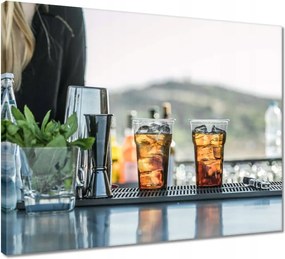 Vászonkép 50x40 Koktélok a bárpulton
