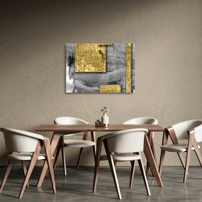 Üveg kép - Arany négyzetek N⁰2 (70x50 cm)