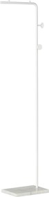 HOMCOM Fém Ruhafogas Márvány Talppal Modern Ruhafogas 2 Kerek Kampóval Hálószobába, Előszobába, 35x25x170 cm, Fehér | Aosom