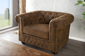 CHESTERFIELD luxus fotel - antik kávé