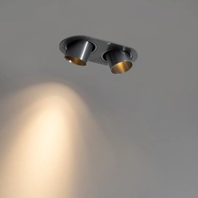 Kerek beépíthető reflektor antracit GU10 35 mm dönthető 2 fényű - Installa