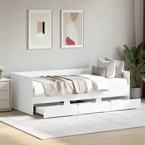 fehér kanapéágy fiókkal matrac nélkül 90x190 cm