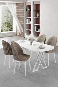 Kaye étkezőgarnitúra, fehér-cappuccino, 168 cm – TR240CHR2812