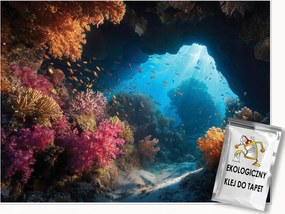 Fotótapéta Óceán Barlang 3D Zátony Hálószoba Nappali Tapéta Flizelina 350x250