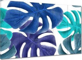 Vászonkép 100x70 Monstera Levelek Kék