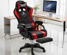 Likeregal 920 gamer szék lábtartóval piros masszázs funkcióval (LI-SW110PI)