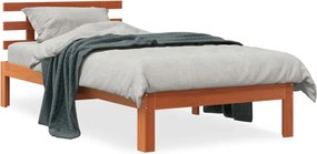 vidaXL viaszbarna tömör fenyőfa ágy matrac nélkül 100 x 200 cm