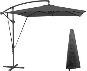 Outsunny Eccentrikus Napernyő 247x247 cm-es Kerti Napernyő Keresztalapú Állítható Fedél Küllős Fedél és UV Védelem 50+ Terasz Pátihoz Sötétszürke | Ao