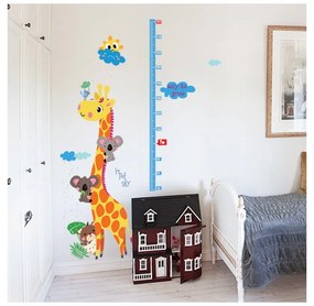 Magasságmérős gyerek matrica ajtóra-falra 60x120 cm Giraffe &amp; Koalas – Ambiance