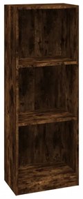 3 szintes füstös tölgy színű fa könyvszekrény 40 x 24 x 109 cm