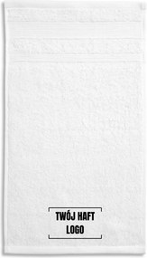 Fürdőlepedő Organikus Pamut Gots 50X100 Hímzett Logó Szöveg fehér