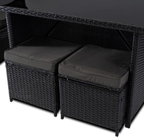 Kerti ülőgarnitúra szett Fekete/Sötétszürke színben. DALLAS