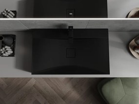 Mexen Poli, munkalap mosogató konglomerátumból 1/O 80 x 48 cm, fekete matt, 23028071