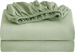 Gumis Lepedő 160x200 cm Pamut Szatén 100% Olíva Kényelmes