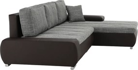 Sarokülőgarnitúra, barna/szürkésbarna melír, TRAMP