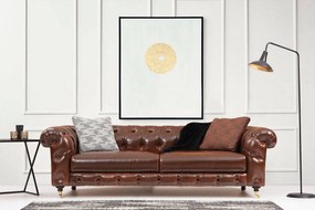 Design 3 személyes Chesterfield kanapé 245 cm barna