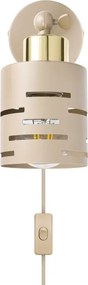 Fali spotlámpa kapcsolóval ELEN 1xE27/35W/230V bézs/arany
