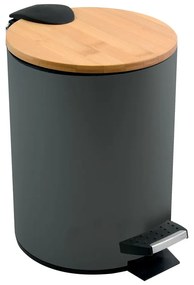 Sötétszürke acél pedálos szemetes 5 l Adonis – Spirella