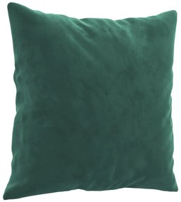 vidaXL 2 személyes sötétzöld bársony kanapé díszpárnákkal 140 cm