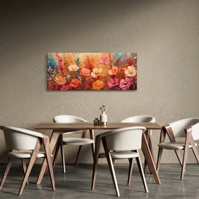 Kép - Virágos rét, festmény (120x50 cm)