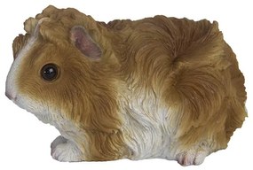 Tengerimalac polyresin szobor, barna és fehér csíkos, kültéri és beltéri dekorációs kiegészítő