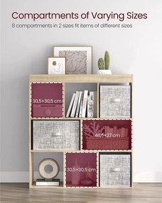 Könyvespolc, térelválasztó polc, 97,5 x 100 x 30 cm tölgy szín