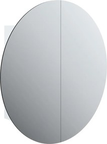 vidaXL fehér fürdőszobai szekrény kerek tükörrel/LED-del 54x54x17,5 cm