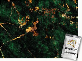 Fotótapéta Flizelina Kő Ásvány Márvány Zöld Arany Luxus 150x105 ragasztó