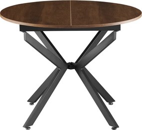 Kihúzható étkezőasztal, sötét tölgy/fekete, 100x100-140x75 cm, ABERO TYP 1