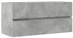 Betonszürke szerelt fa mosdószekrény 100 x 38,5 x 45 cm