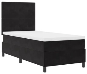 Boxspring Ágy Matraccal Fekete 90x200 cm Bársonyos