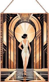 Art Deco lady 6 üvegkép, falikép