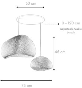 Függőlámpa - Wabi Sabi Rawbends - Betonszürke