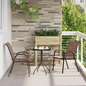 3 részes kerti bistro szett barna textilén és acél