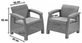 Corfu Fiesta II duo kerti bútor garnitúra futura asztallal