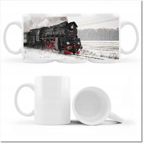 Nyomott mintás bögre Mozdony Ol49-59 Hó