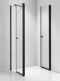 Stuxi Roma Black 70x80 aszimmetrikus kétszárnyú nyílóajtós zuhanykabin 6 mm vízlepergető biztonsági üveggel, matt fekete