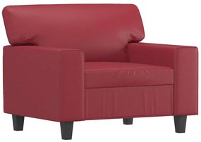 vidaXL bordó műbőr kanapéfotel lábtartóval 60 cm