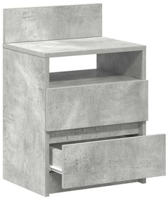 2 db betonszürke éjjeliszekrény 2 fiókkal 40x33x60 cm