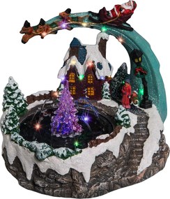 Karácsonyi Betlehem LED-es háttérvilágítással Karácsonyra 19x25x21CM