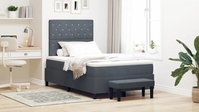 Box Spring Ágy Matraccal és Pad Dark Grey 120x190 cm Bársony