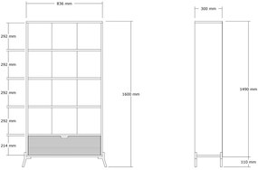 Regál Duseso (zafír tölgy + antracit) . 1092994