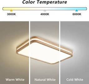 BRILAGI - LED dimmelhető lámpatest MOLINA SQUARE LED/54W/230V tölgy 60x40 cm + távirányító