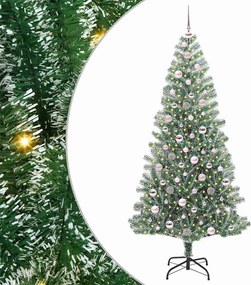 vidaXL Mű karácsonyi fa hóval borítva LED fényekkel 300 LED-del 210 cm