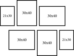 Képkeretek Fekete 6db-os szett 30x40 A4 21x30