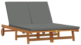 vidaXL Napozó 2-személy Barna 63 x 199 x 85 cm Tömör Akácfa